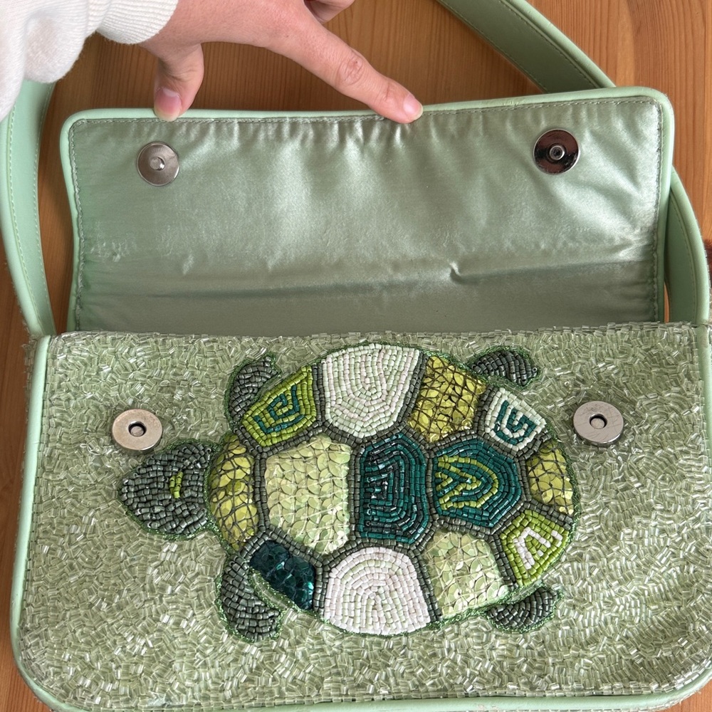 STAUD Tommy Beaded Bag, Baby Turtle - Picture 8 of 16